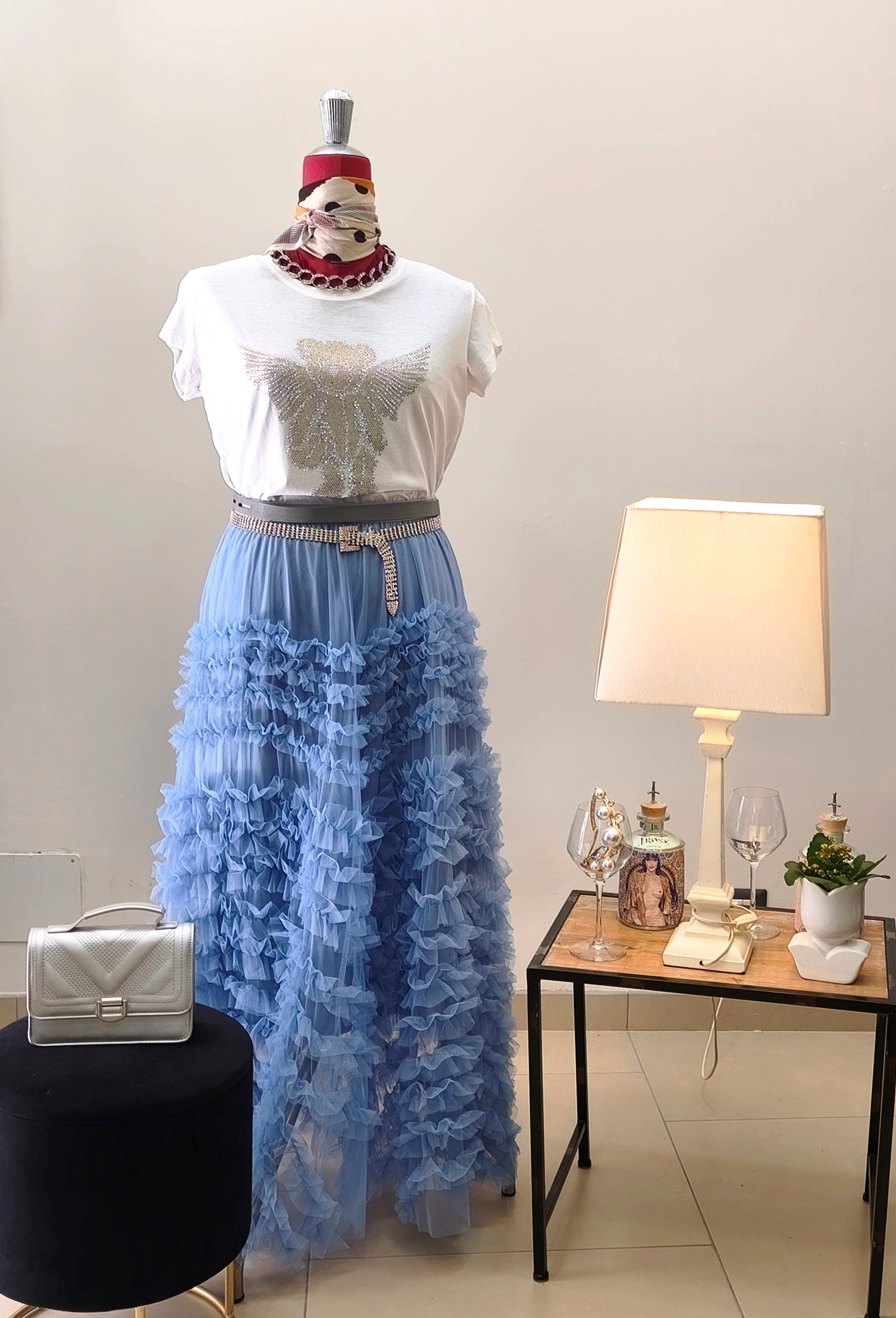 GONNA IN TULLE CON ROUCHE- ELASTICO IN VITA