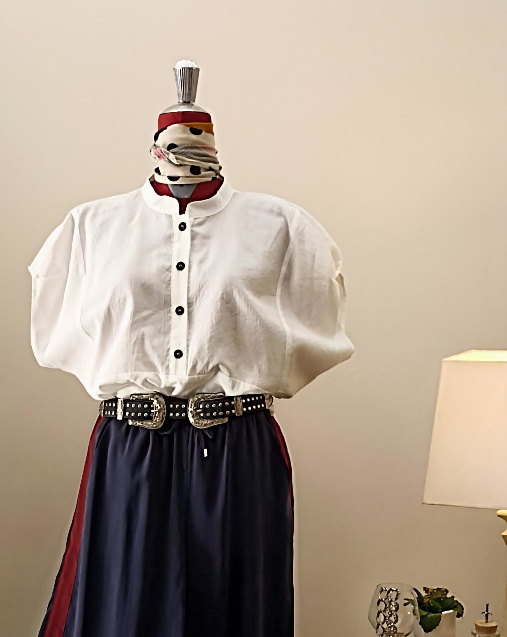 CAMICIA COTONE CON MANICA SCESA A GIRO PIEGHE