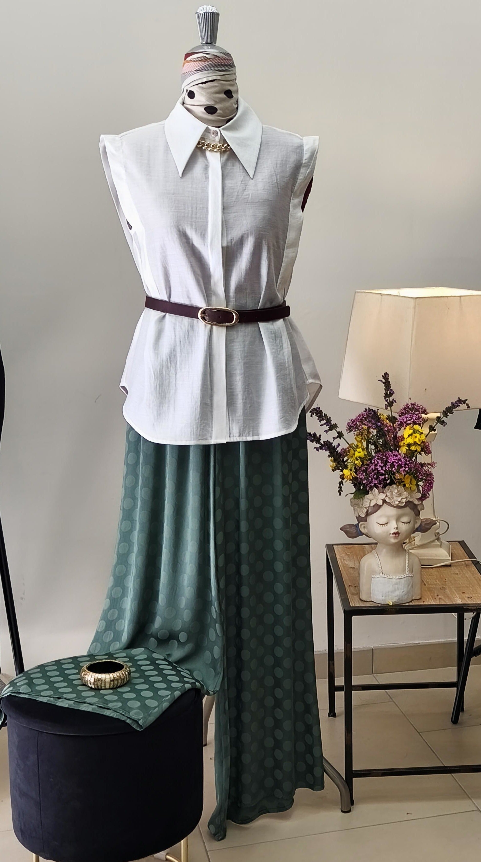 CAMICIA GIROMANICA CON PIEGA SUI LATI