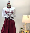 T/SHIRT CON STAMPA TEXANA E SPALLINE