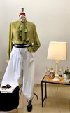 PANTALONE COTONE CON ELASTICO IN VITA E SUL FONDO