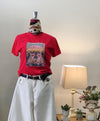 T-SHIRT CON STAMPA SCIMMIA GLITTERATA