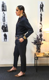 PANTALONE ELEGANTE A SIGARETTA CON ELASTICO SULLA CINTA DIETRO